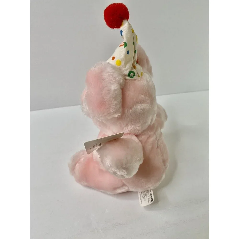 Commonwealth Pink Pig 8” Plush Party Hat 1990s Stuffed Animal Sweetheart Friends